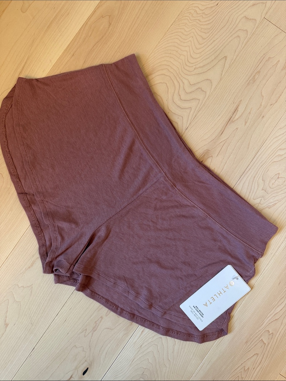 NWT Athleta Well Rested Pink Ribbed Soft Loose Fit High-Rise Sleep Shorts M